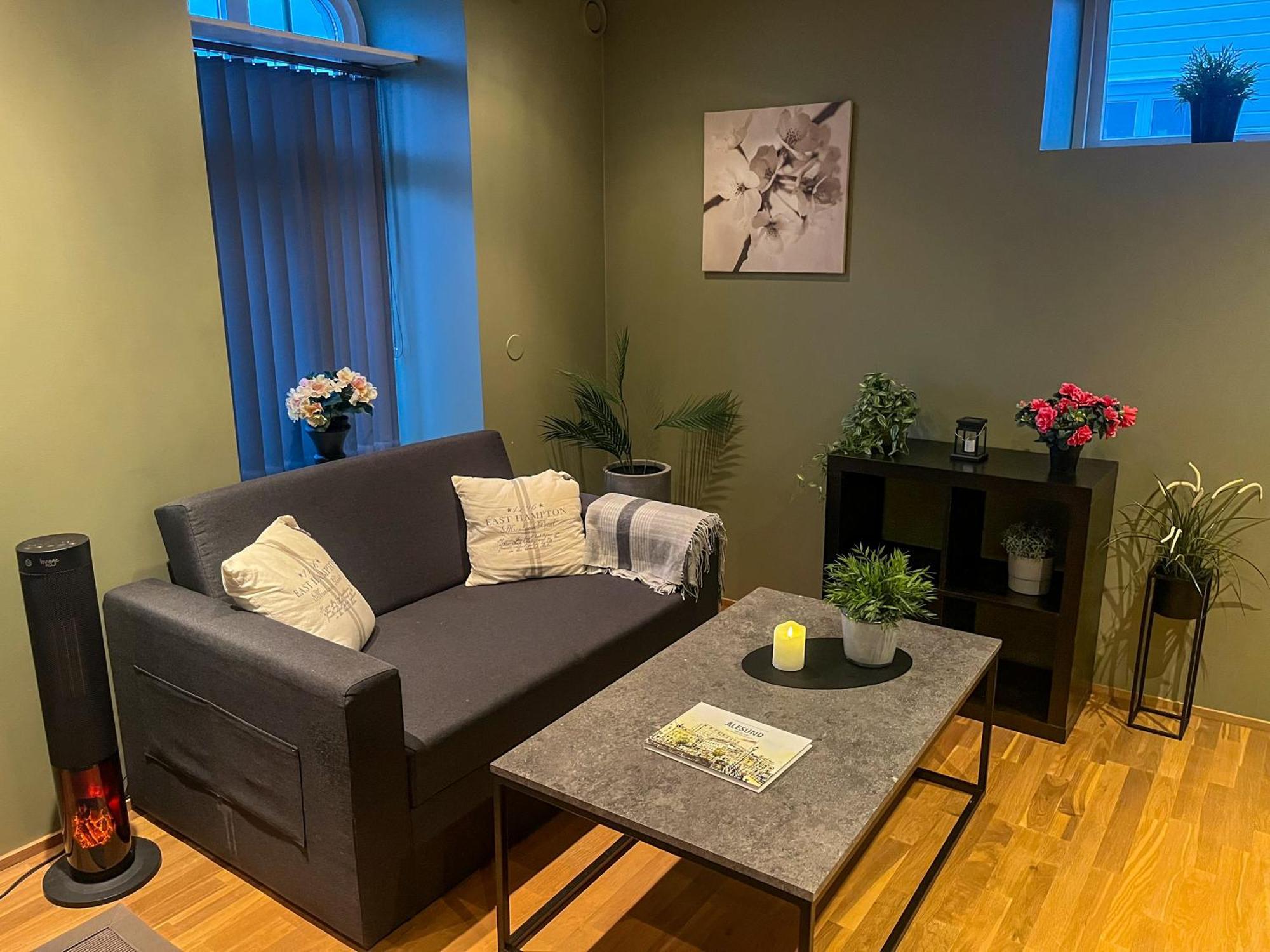 Two-Bedroom City Apartment With Fire Place, Free Parking And Fjordview Terrace - Calm And Central Alesund Ngoại thất bức ảnh
